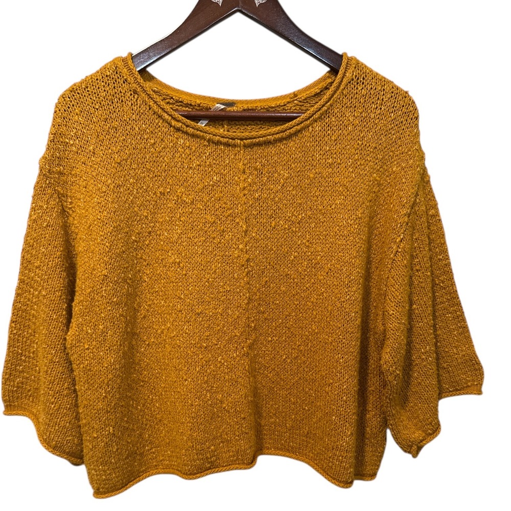 Free People Mustard Knit Sweater